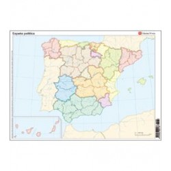 Mapa mudo España político color.