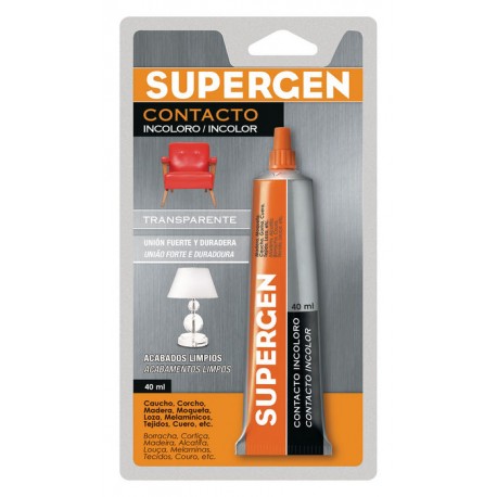 Pegamento contacto incoloro. Superg