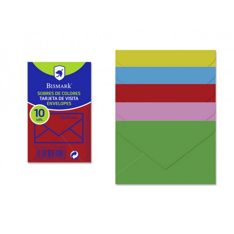 Sobre 76x120mm colores 10uds