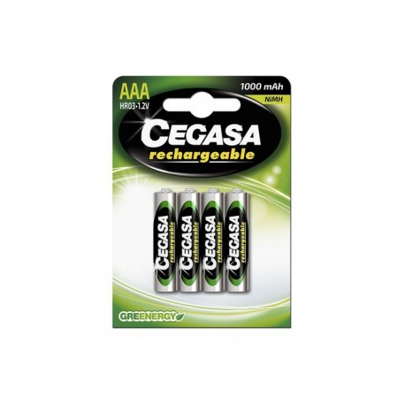 PILAS CEGASA RECARGABLES HR03 AAA 1000 MAH BLISTER DE 4