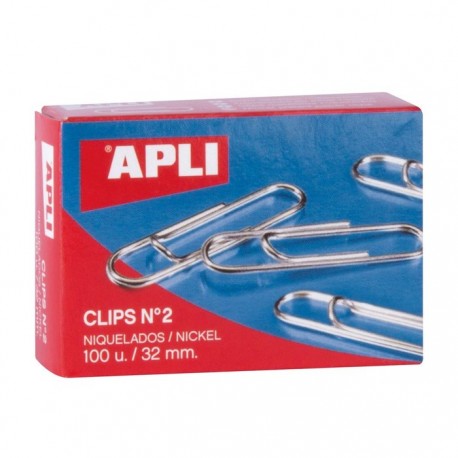 Clips niquelados nº2 100uds. Apli
