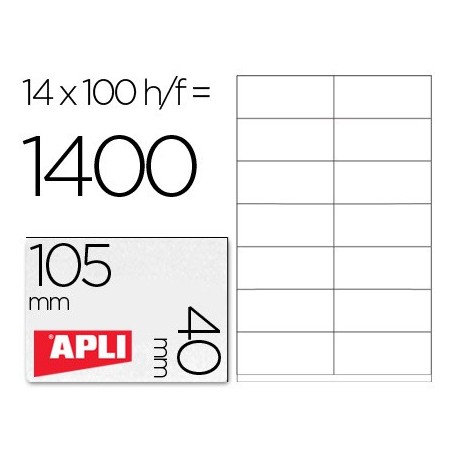 Etiqueta 105x40mm adhesiva. Apli